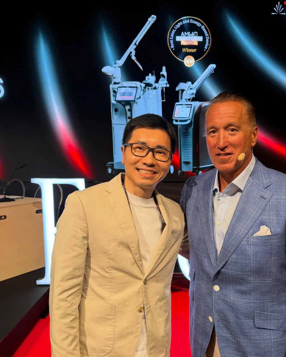 Dr Kenneth Lee with Fotona President and CEO Jeff Duchemin in Slovenia