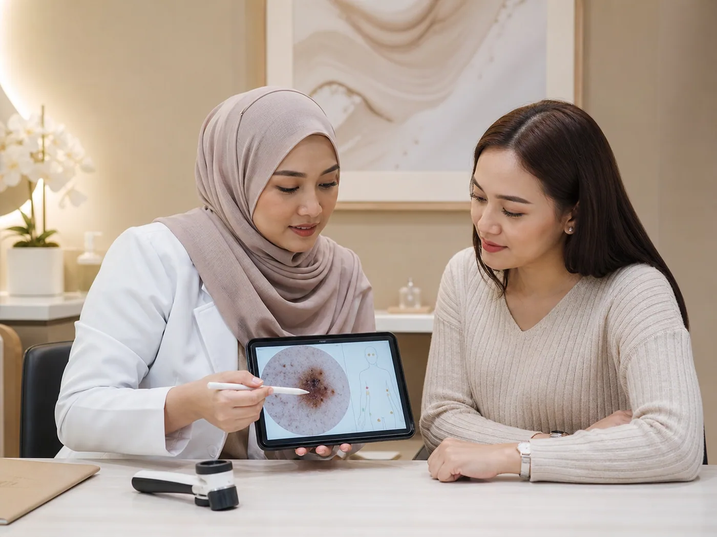 Raised moles discussed during a doctor-led consultation