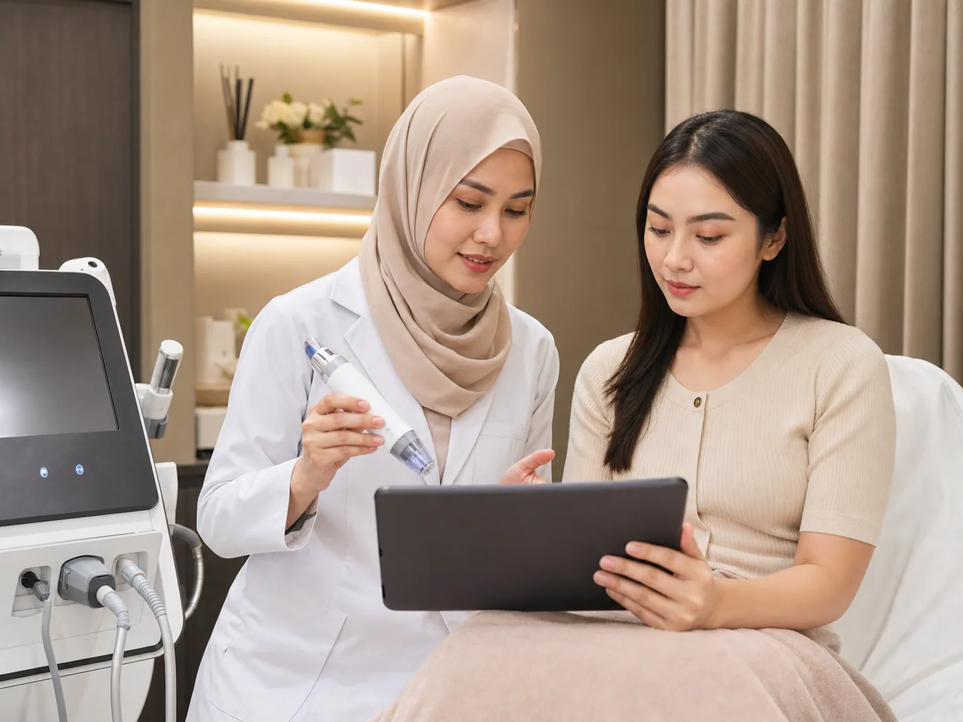 Depressed acne scars discussed during a doctor-led consultation